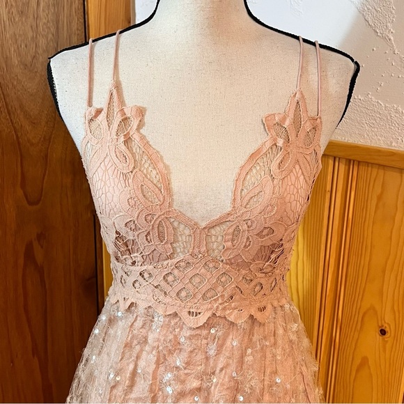 Free People Adella Sequin Slip Dress Sz-S - Picture 3 of 10